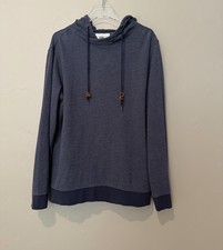 Frederik Anderson Copenhagen Hoodie Mens Extra Large Navy Blue Herringbone Knit