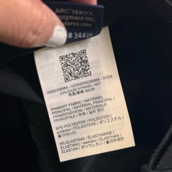 Gorra Arc'teryx Calidum 5 paneles para hombre talla OS negra con logotipo de pájaro gorpcore senderismo Foto 3 de 4