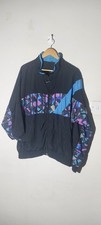 Vintage 80/90s JOHN WEITZ Shell Suit Jacket Size XL Black 52"  C