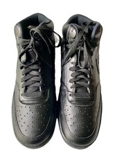 Nike Court Vision Mid Black/Triple Black Leather Shoes Size 13 CD5466-002