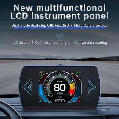 Car HUD Head Up Display Speedometer Gauge OBD2 Digital RPM Display