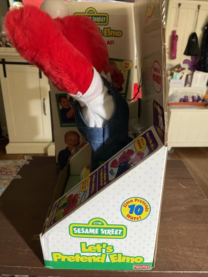 Muñeca de juguete parlante de peluche Fisher Price Elmo 1999 Plaza Sésamo de colección Foto 4 de 4