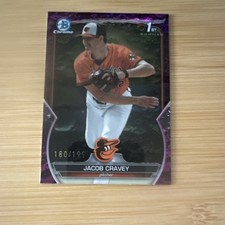 Topps 2023 Bowman Draft Jacob Cravey Fuchsia Refractor Orioles BDC-180/199