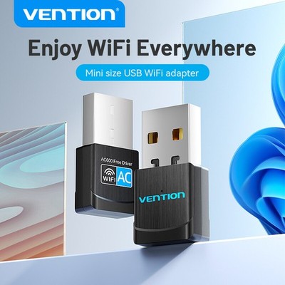 USB WiFi 5 Adapter Antenna Dual Band 2.4G/5Ghz Dongle Desktop Laptop Ethernet