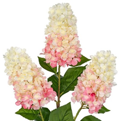 3PCS Fake Flowers Cone Hydrangea Pinky Winky Artificial Panicled Hydrangeas 2...