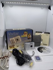 Vivitar ViviCam 3750 Digital Camera Silver 3.1MP ,case  All Cords,Tested Works