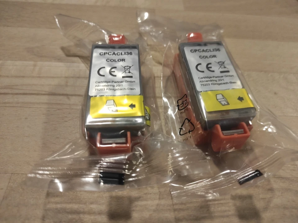 2 Druckerpatronen Für Canon TS150 CLI36 Farbe 13 ml