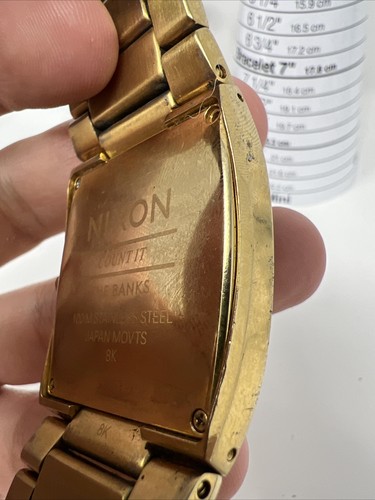 Nixon The Banks goldfarbene Dual Time Quarzuhr 8K Japan Uhrwerk - Bild 18 von 20