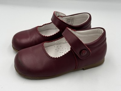 PEPA & CO. London Burgundy Leather Little Girl Mary Jane Shoes Size 24 Or 7T US