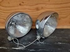 Vintage Pair Of Stainless Chrome Headlights 7 Hot Rod