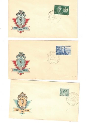 Australia 1959/63  UNADDRESSED OFFICIAL FDCs     (3 Covers)    Lot 6