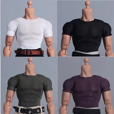 Romankey 1/12 Tight Short Sleeves T-shirt Tops Clothes For 6'' Action Figure Toy
