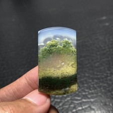Scenic Moss Agate Cabochon 37x21x4mm High Quality 38 ct