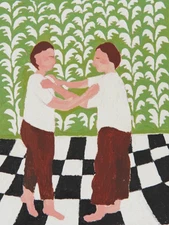 Oil Painting Reunion  Conteporary Art 4x6