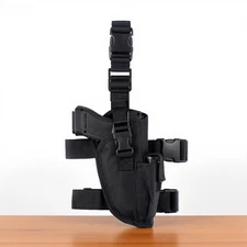 Tactical Adjustable Right Hand Drop Leg Holster Thigh Gun Holder with Mag Holder