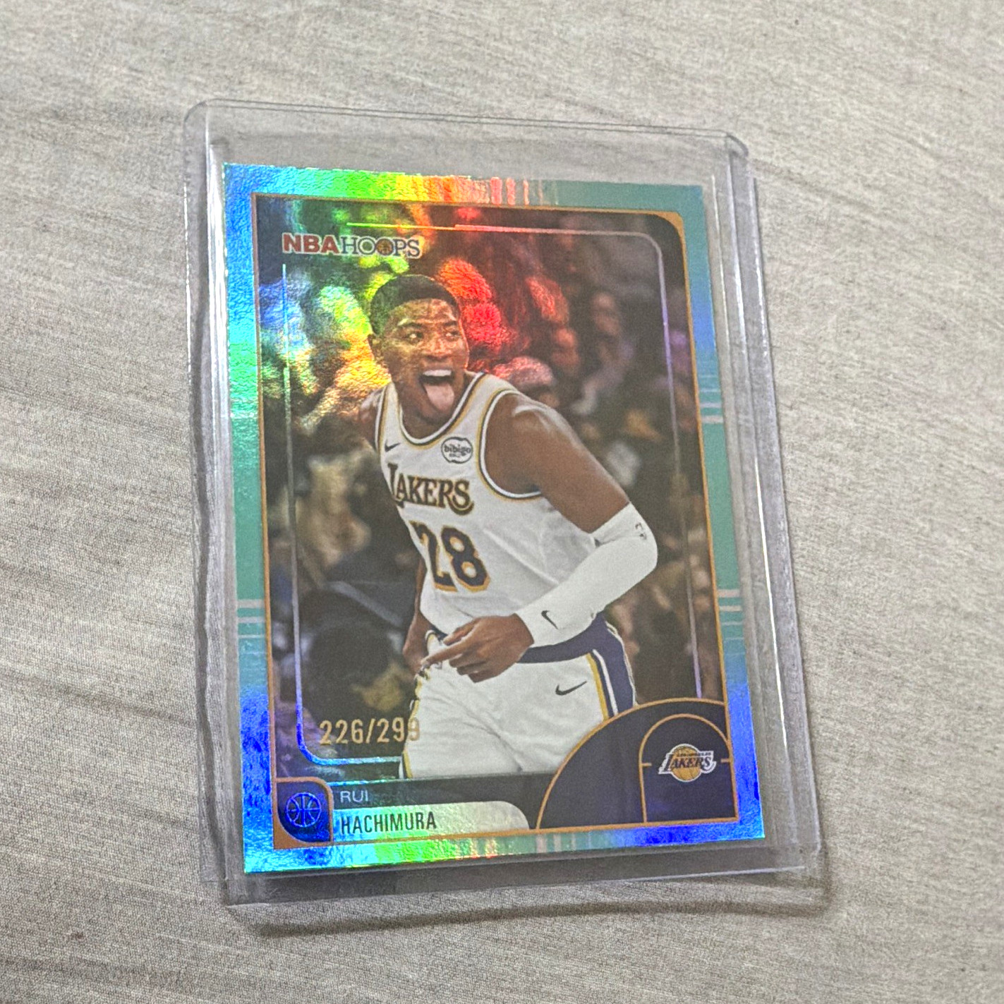Topps 2025-26 NBA Hoops Rui Hachimura Lakers #1 Teal Rainbow /299