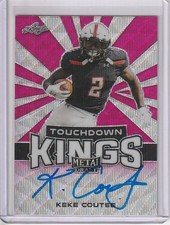 Keke Coutee 2018 Leaf Metal Draft Pink Prismatic Touchdown Kings Rc Auto (2/10)