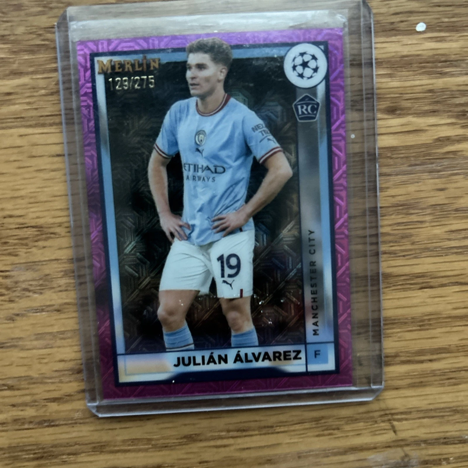 2022-23 Topps Merlin Chrome #94 Julian Alvarez RC Pink Mojo Refractor #'d /275