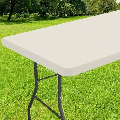 Smiry Rectangle Tablecloth, Elastic Fitted 72'' x 30'' (Rectangular), Beige 