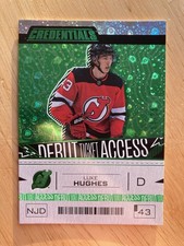 2023-24 Credentials Debut Ticket Access Green 14/25 Luke Hughes
