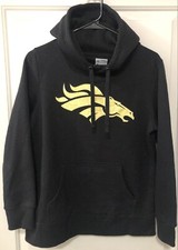 NFL Denver Broncos Full Zip Hoodie Youth Boys M Solid Cotton Blend Black/Gold