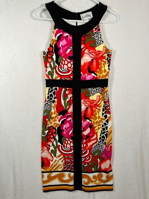 Joseph Ribkoff Floral Sheath Dress Size 6 Sleeveless Knit Artsy Print  Stretchy | eBay