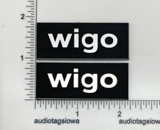 WIGO Speaker Badge Logo Pair Silver Incised Laminated Plastic