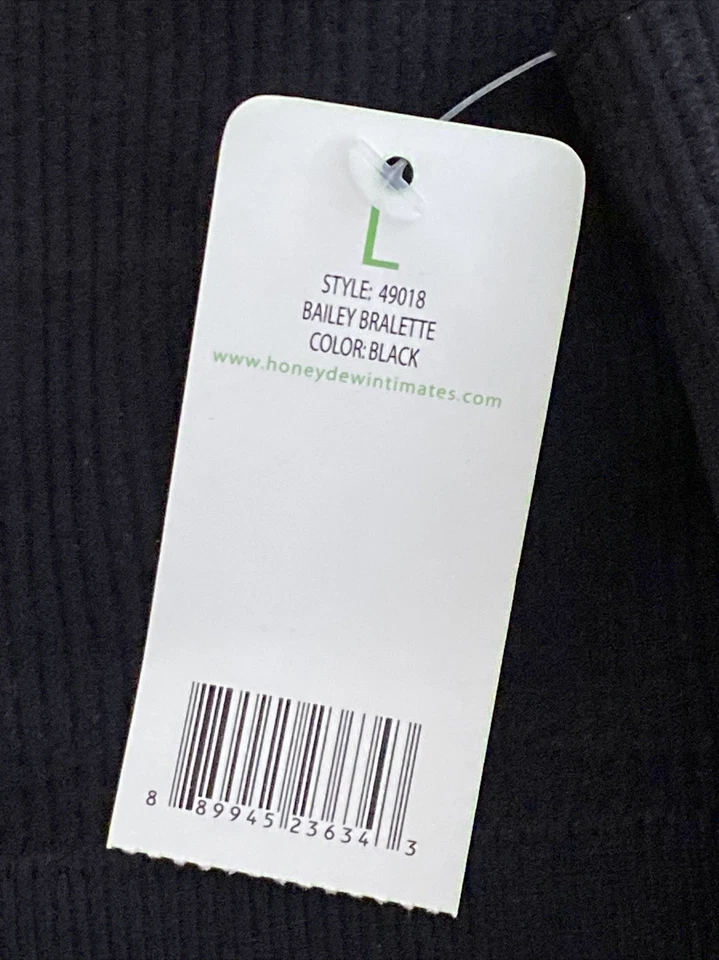 Bralette acanalado HONEYDEW Bailey. Negro. Talla L Foto 4 de 4