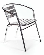 6 sedie di alluminio impilabili per bar cin struttura rinforzata