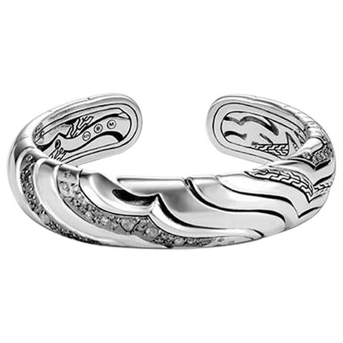 John Hardy Lahar Sterlingsilber Kick Manschette Armreif Armband Größe Medium