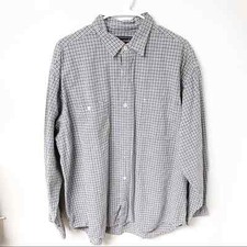 Abercrombie  Fitch 100 Cotton Blue/White Plaid Button Down Shirt Size Large