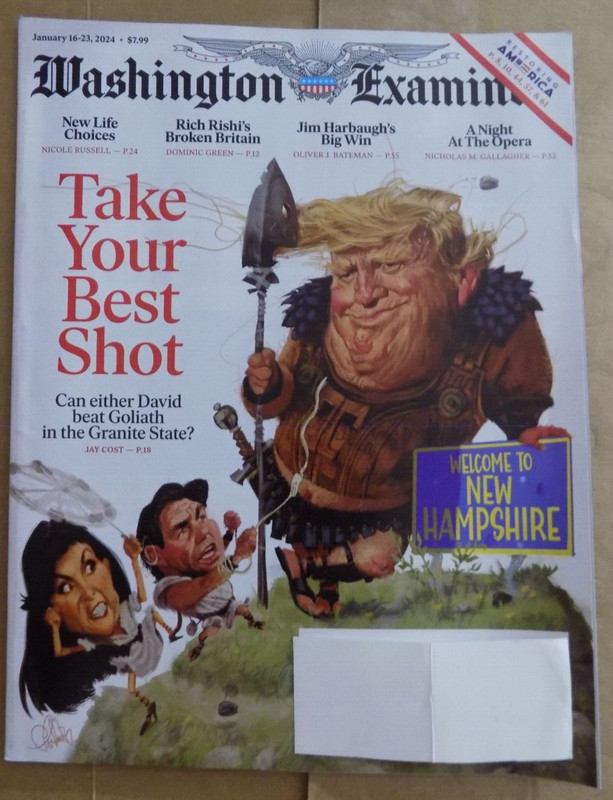 DONALD TRUMP - TAKE YOUR BEST SHOT -  WASHINGTON EXAMINER MAGAZINE (WITH PUZZLE)