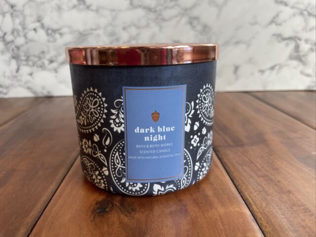 NEW Dark Blue Night 3-Wick Candle 45 Hour Bath & Body Works NEW Dark Blue Night 3-Wick Candle 45 Hour Bath & Body Works
