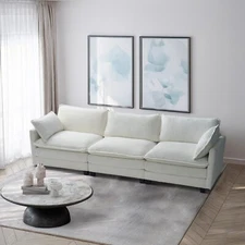 Oversized Convertible Sectional Sofa L/U Shaped Sofa Soft Couch Set with Ottoman