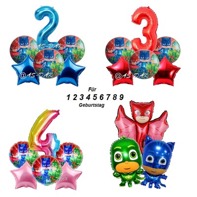 PJ Masks Catboy Gekko Eulette Pyjamahelden Folienballon Zum 1-6 Jungen Mädchen