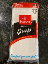 BRIEFS UNDERWEAR HANES SIZE 36 VINTAGE 1997 NOS 3 PACK Sealed USA Made