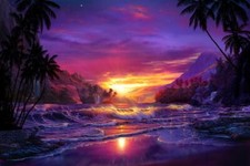 Ceramic Backsplash Tile Mural Beach Scene Kitchen/Bathroom/Shower - Quiet Time