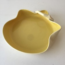 Poppy Trail Hand Made in California USA Yellow White Branch Tray Art Pottery