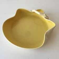 Poppy Trail Hand Made in California USA Yellow White Branch Tray Art Pottery