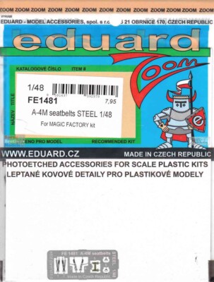 1/48 Eduard #FE1481 A-4M Skyhawk Zoom Seatbelts For MGF Kit