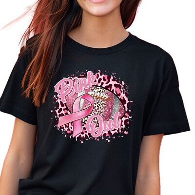 Pink Out Breast Cancer Awareness T-shirt Football Cheer