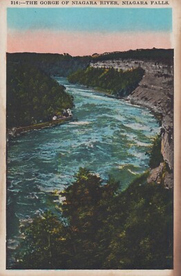 Niagara Falls River Gorge Queenstown Canada White Border Vintage Post Card