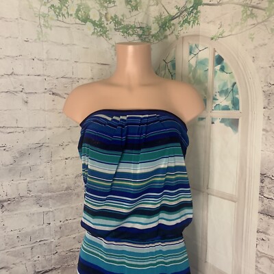 Cynthia Rowley Women's Maxi Dress SZ Small Stripped Mesh Stretchy Elastic  Waist | eBay