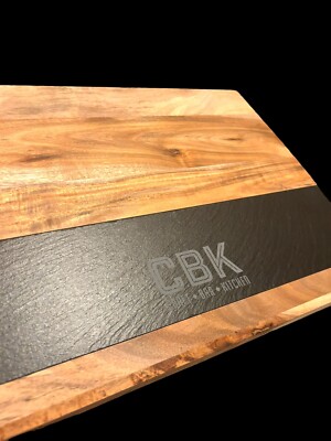 Acacia Walnut Slate Cheeseboard Charcuterie Cutting Board 15.5x11.5