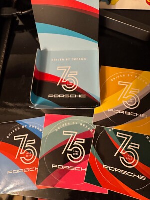 Porsche 75 Jahre Original AUFKLEBER Packung 4 Stück OFFIZIELL 911 356 964 986 944 