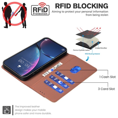 Leather Flip Stand Wallet Phone Case For iPhone 16/15/14 Plus/13/12/11/XR 8/7/6 - Picture 25 of 53