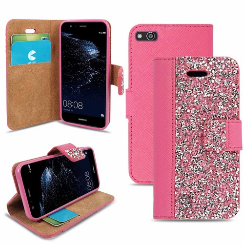 For Huawei P Smart 2020 P40 Mate 30 Lite P8 Shiny Case Leather Flip Phone Cover - Imagen 13 de 13