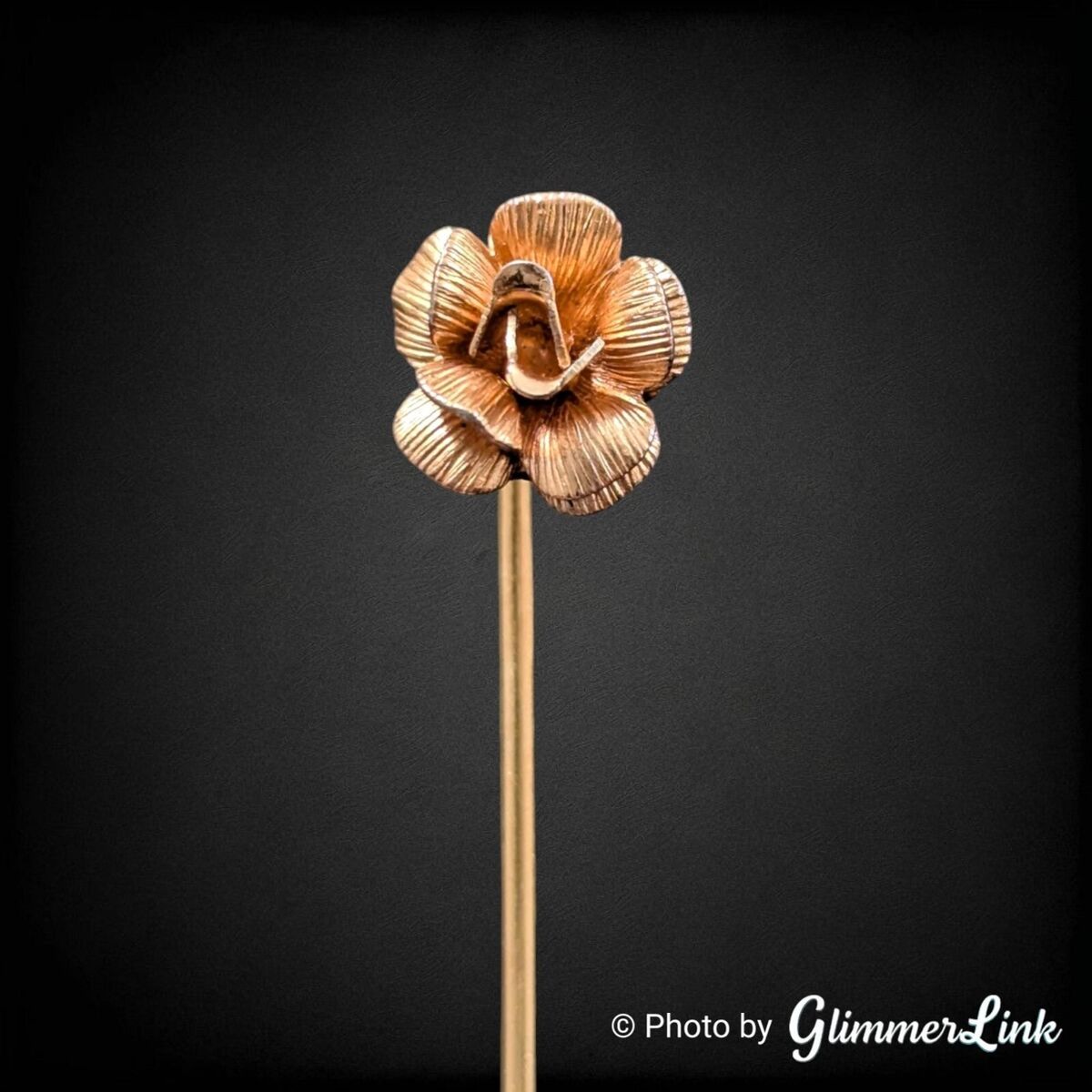 Vintage Krementz 14KT Gold Overlay Rose MCM Stick Pin Vintage Krementz 14KT Gold Overlay Rose MCM Stick Pin