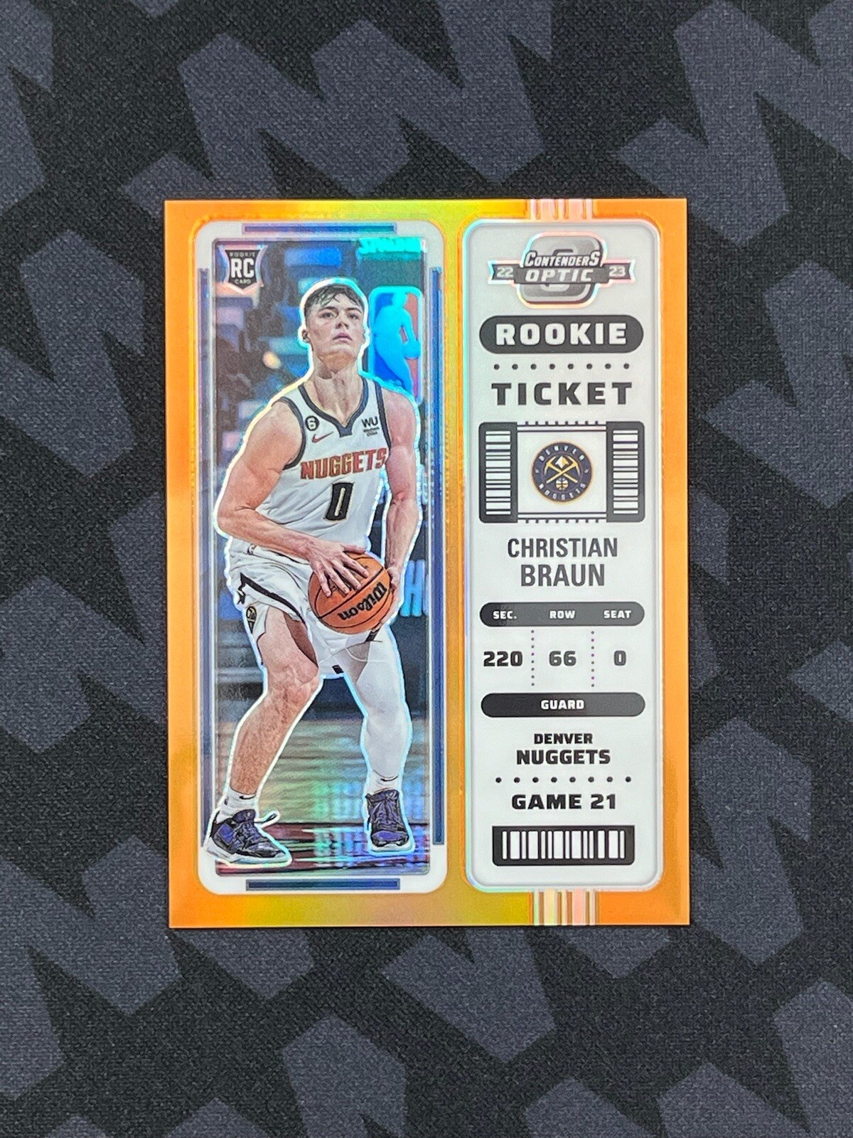 2022-23 Panini Contenders Optic Christian Braun Orange Rookie Ticket 27/49