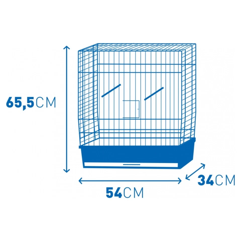 Duvo+ Vogelkäfig Ara Weiß 54x34x65,5cm mit Futter-/Trinknapf & Sitzstange - Bild 2 von 2